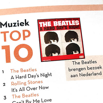 The beatles in de muziek top 10 van een jaaroverzicht van Mijn vriendenboekje